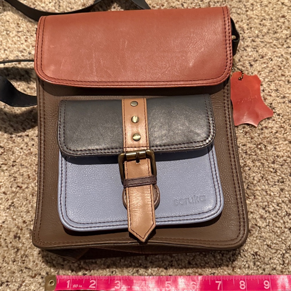 Soruka Brown and Blue Crossbody Bag - Picture 5 of 5